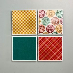 Colorful Ceramic Tile Coasters | Set of 4